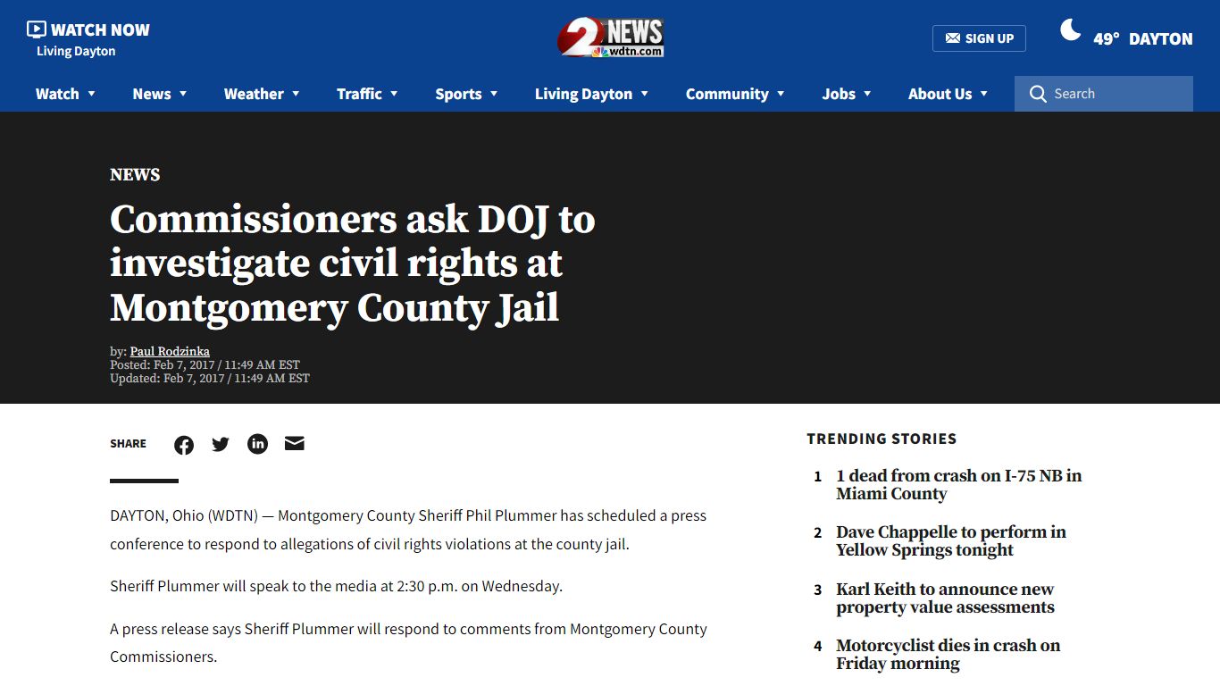 Commissioners ask DOJ to investigate civil rights at Montgomery County Jail